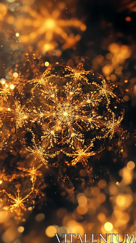 Golden fractal patterns form clustered luminous structures