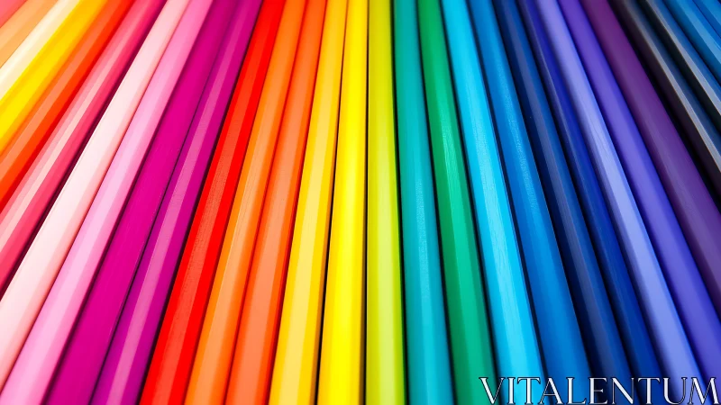 Chromatic pencil array in diagonal spectral alignment.