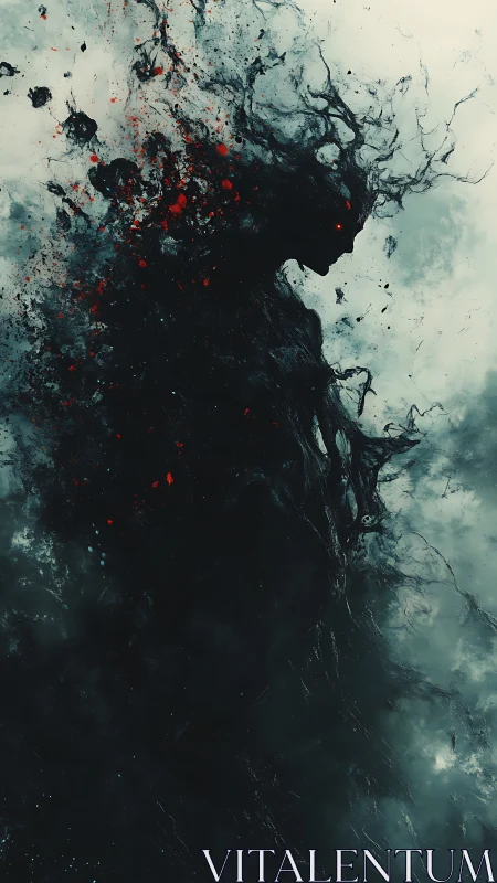 Shadow wraith erupts from swirling smoke in eerie silence