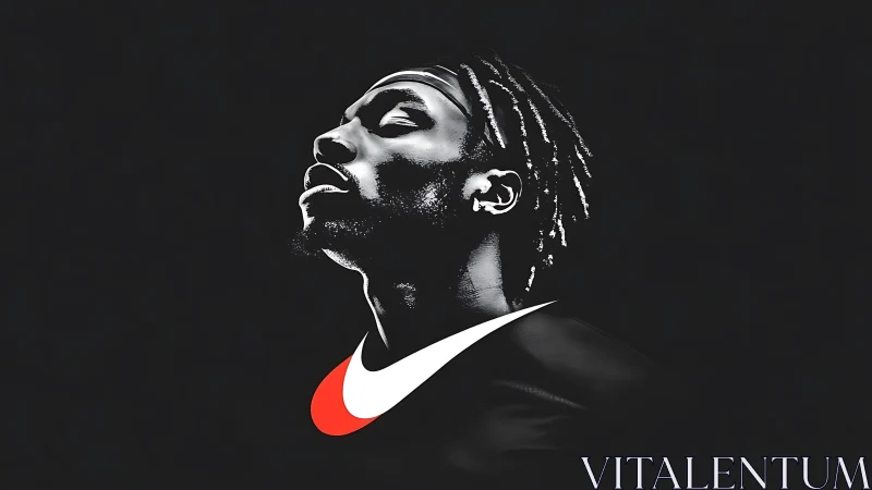 Bold monochrome portrait capturing quiet inner strength.