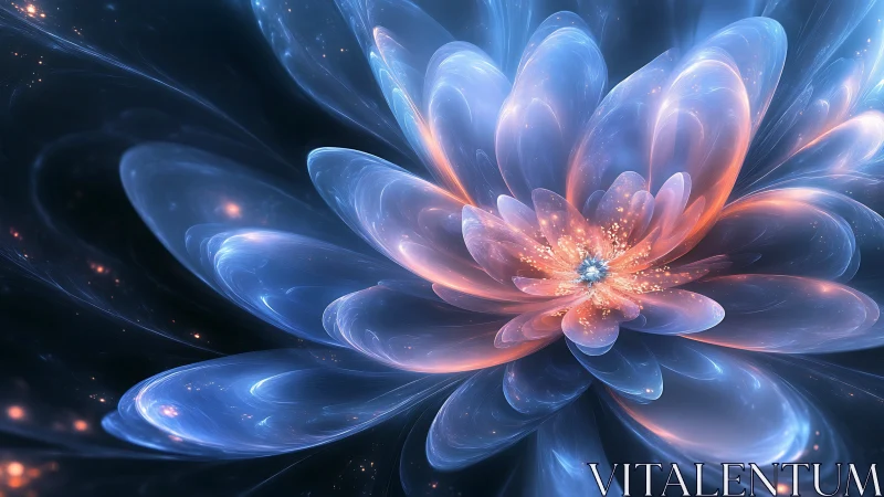 Fractal luminous flower bloom in ethereal digital painting.