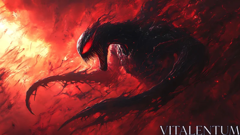 Vortex fiend coils through scarlet storm of living fire.