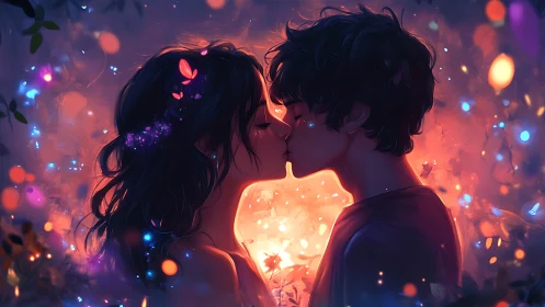 Hearts Ignite: Two Souls Dancing in Luminous Reverie.