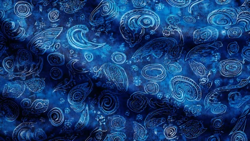 Deep Blue Bioluminescent Organisms Float Through Abstract Space