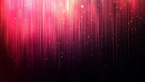 Vibrant pink abstract light streaks with glowing sparkles background.