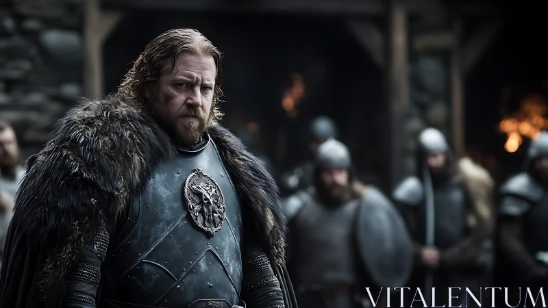 Stoic winter warlord studies the coming storm of battle