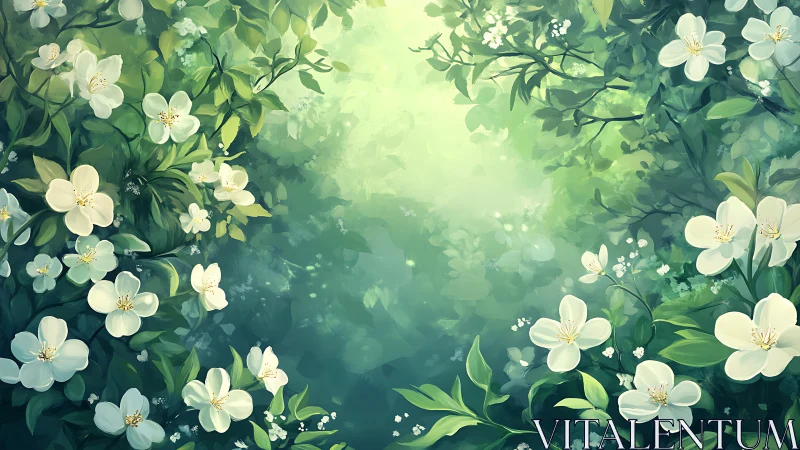 Luminescent Blossoms Frame Spring's Glowing Heart