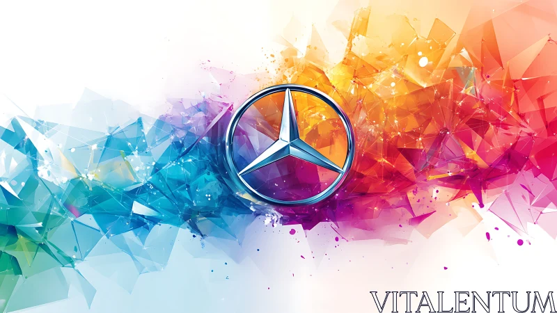 Chromatic star emblem amid prismatic geometric shards.