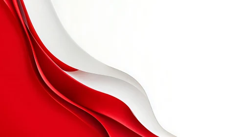 Red and White Abstract Wave Background in Minimalist Style.
