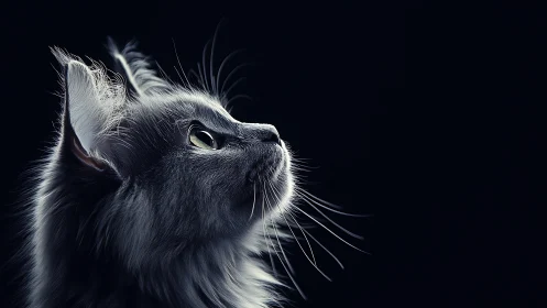 Luminous Gaze: Feline Contemplation in Shadow and Light.