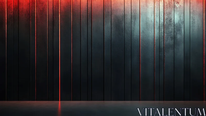 Moody metal wall with glowing red lines and quiet drama.