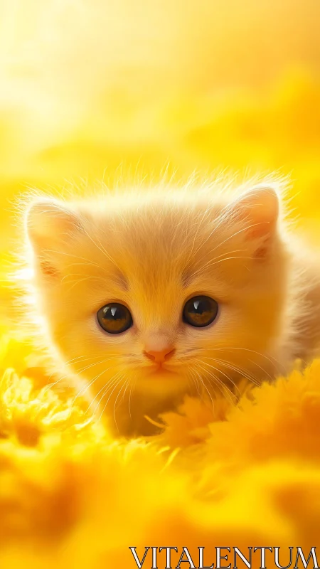Golden Kitten with Luminous Gaze.