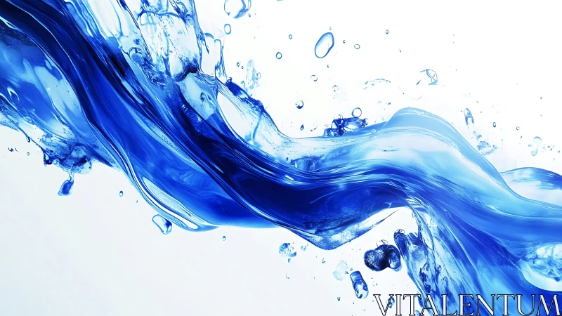 Liquid ribbon of electric blue dancing through silence.