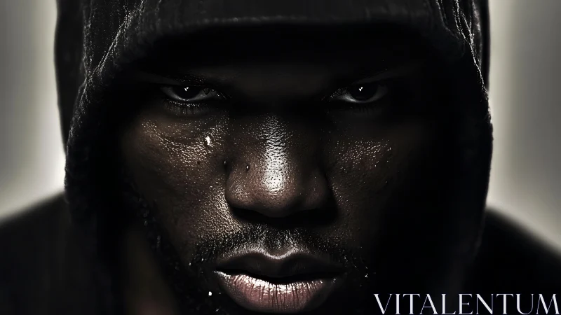 Intimate Portrait in Dramatic Shadow and Light.