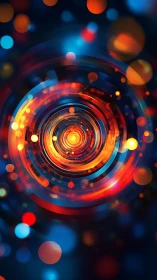 Concentric neon vortex renders dynamic cybernetic light tunnel