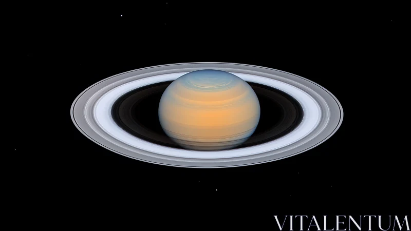 Saturn rings rendered with crisp orbital detail and contrast