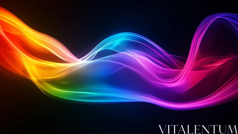 Neon river of color dancing across a midnight void.