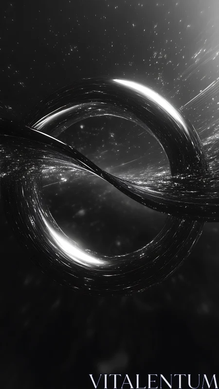 Toroidal singularity loop rendered as reflective relativistic ring