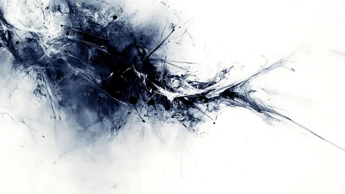 Dynamic black and white abstract digital art with energetic strokes.