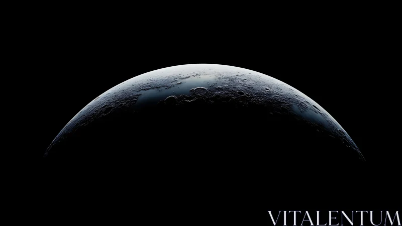 Crescent world awakening in a velvet ocean of black space.