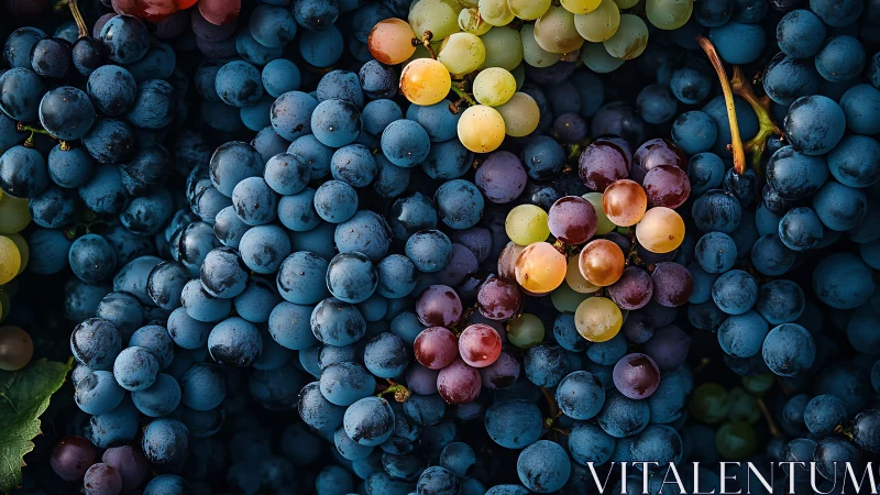 Harvest chorus of jewel-toned grapes in dewy orchard light.