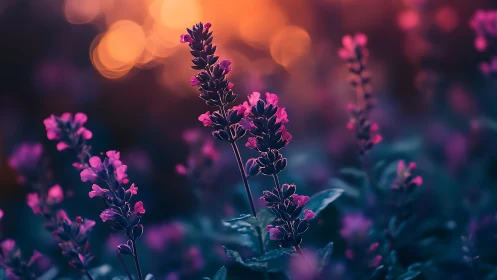Luminescent Pink Flowers with Bokeh Backdrop.