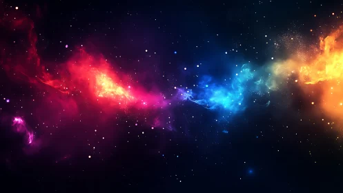 Starglow river of color drifting quietly through night sky.