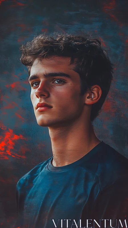 Young male subject rendered in detailed digital portrait