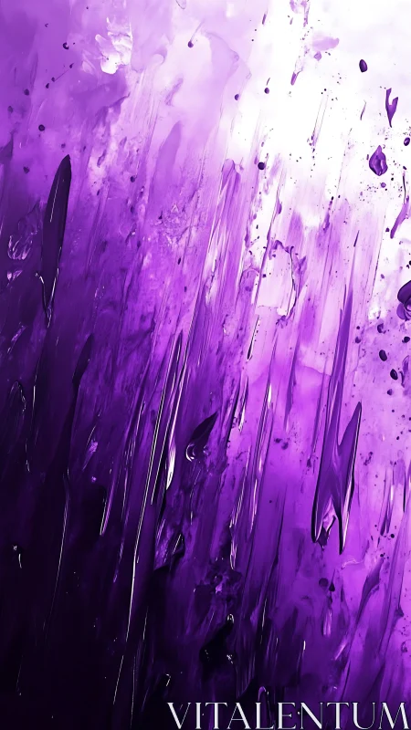 Radiant violet paint cascades in a dreamy abstract glow.