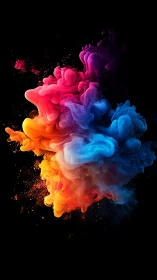 Chromatic Nebula Blooming in Velvet Black Silence.