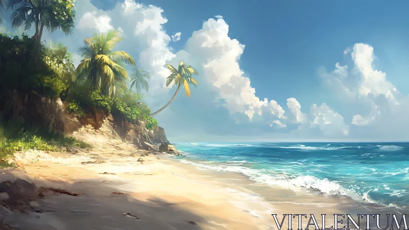 Paradise Cliff Embraces Turquoise Waves and Golden Sand