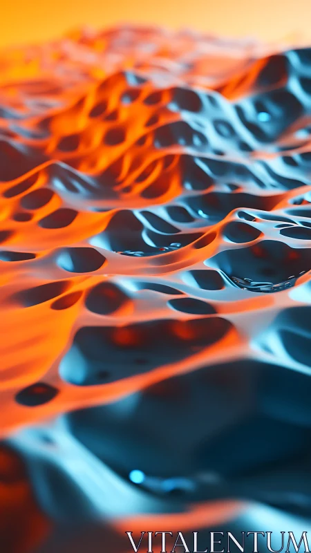 Molten wave lattice in vivid orange and cyan lightscape.