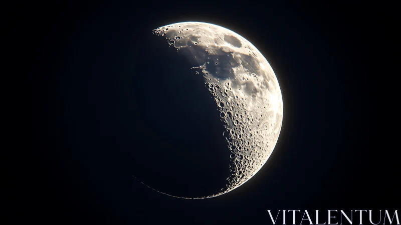 Crescent moon carves a glowing path through velvet dark sky