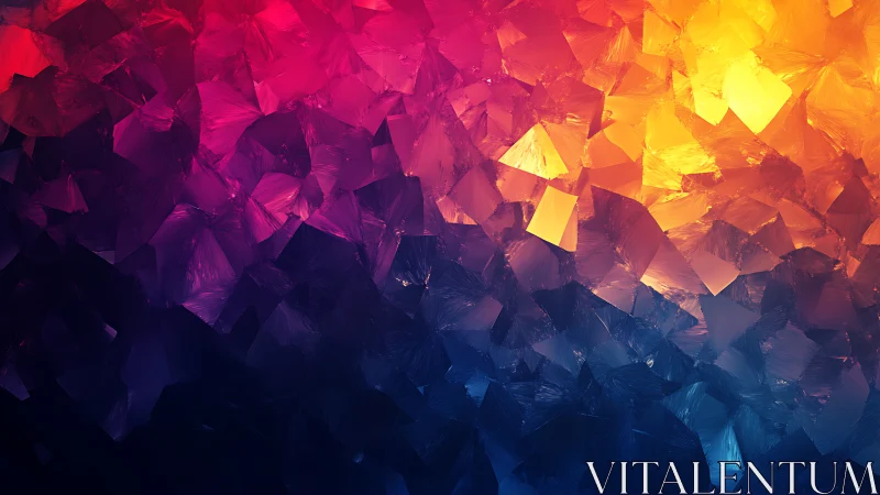 Prismatic crystal shards in gradient magenta to amber light.