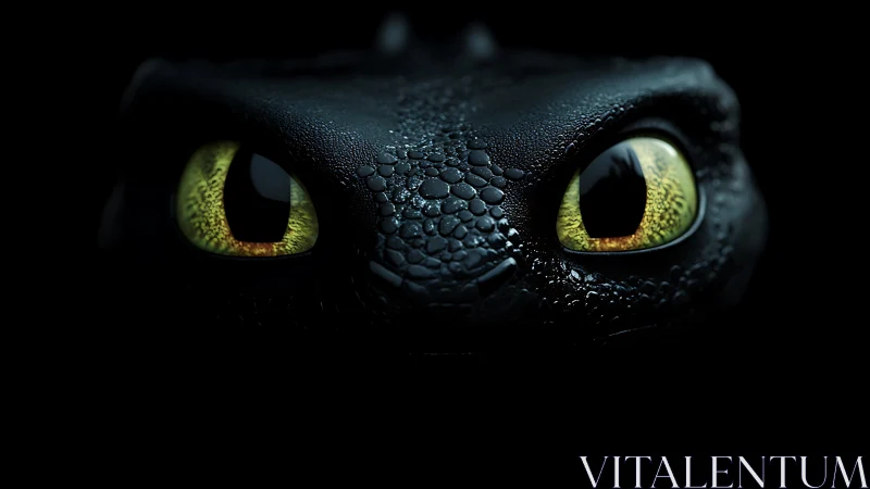 3D close-up dragon portrait with luminous reptilian eyes.