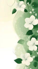 Elegant White Flowers and Green Leaves in Serene Garden Design