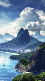 Twin Peaks Crown Rio's Emerald Harbor with Dramatic Cloud Theater