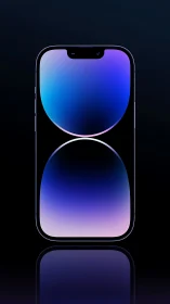 Smartphone Display with Gradient Wallpaper Design.