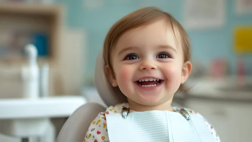Pure Joy Unleashed: Toddler's Radiant Dental Debut.