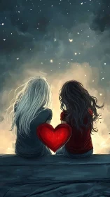 Two Hearts Find Comfort in a Starlit Moment of Love.