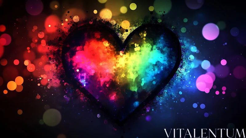 Radiant Heart Glows with Vibrant Rainbow Colors