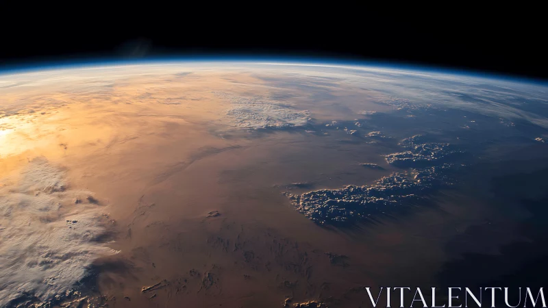 Orbital sunrise across Earth&rsquo;s limb with atmospheric gradient.