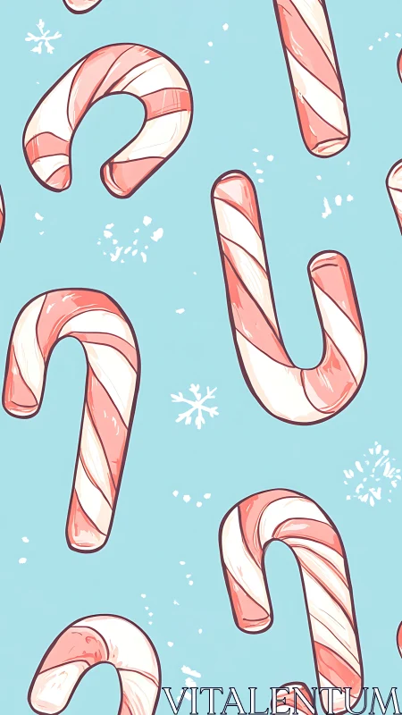 Candy Cane Pattern Winter Holiday Illustration.
