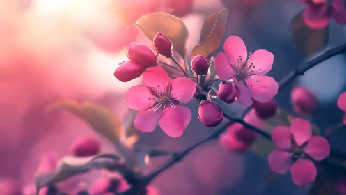 Blushing Petals Caught in Golden Hour Magic.