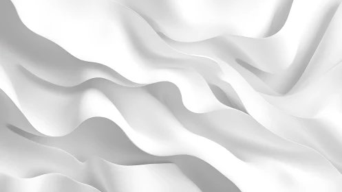 Soft White Draped Fabric Abstract Background in Minimalist Style.