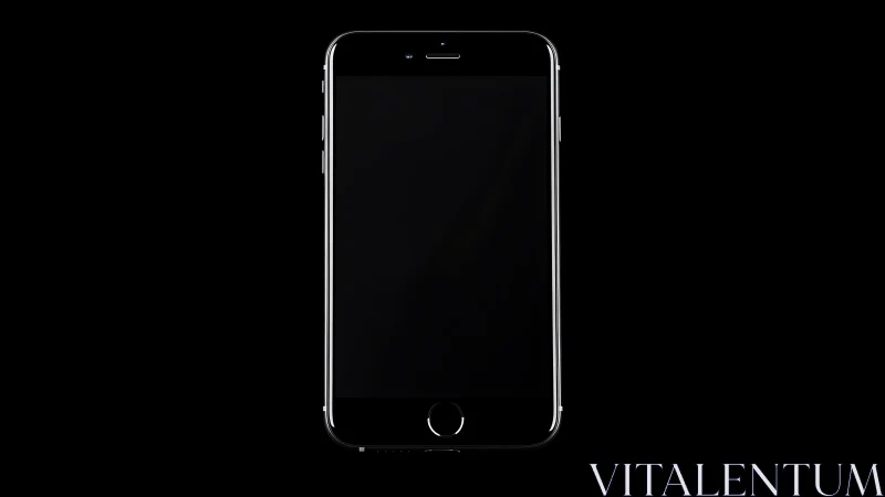 iPhone displayed with dark screen and silver metal frame.