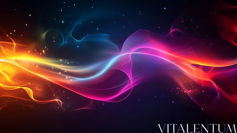 Luminous Waves Dancing Through the Cosmic Dark.