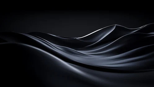 Soft midnight waves of abstract flowing metal surfaces.