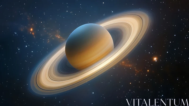 Ringed gas giant floats in sharp detail against deep space