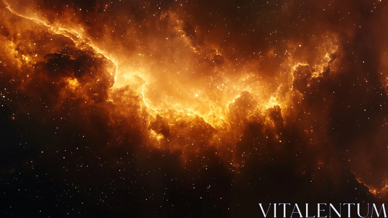 Starfire River Carved Through Midnight Cosmic Smoke.